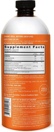 Supplement facts & ingredients image: Qunol Liquid Turmeric Curcumin supplement facts 1000mg ingredients 900ml
