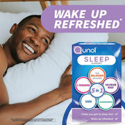 Lifestyle/use image: Qunol Sleep Support Complex capsules nighttime routine supplement 30 count