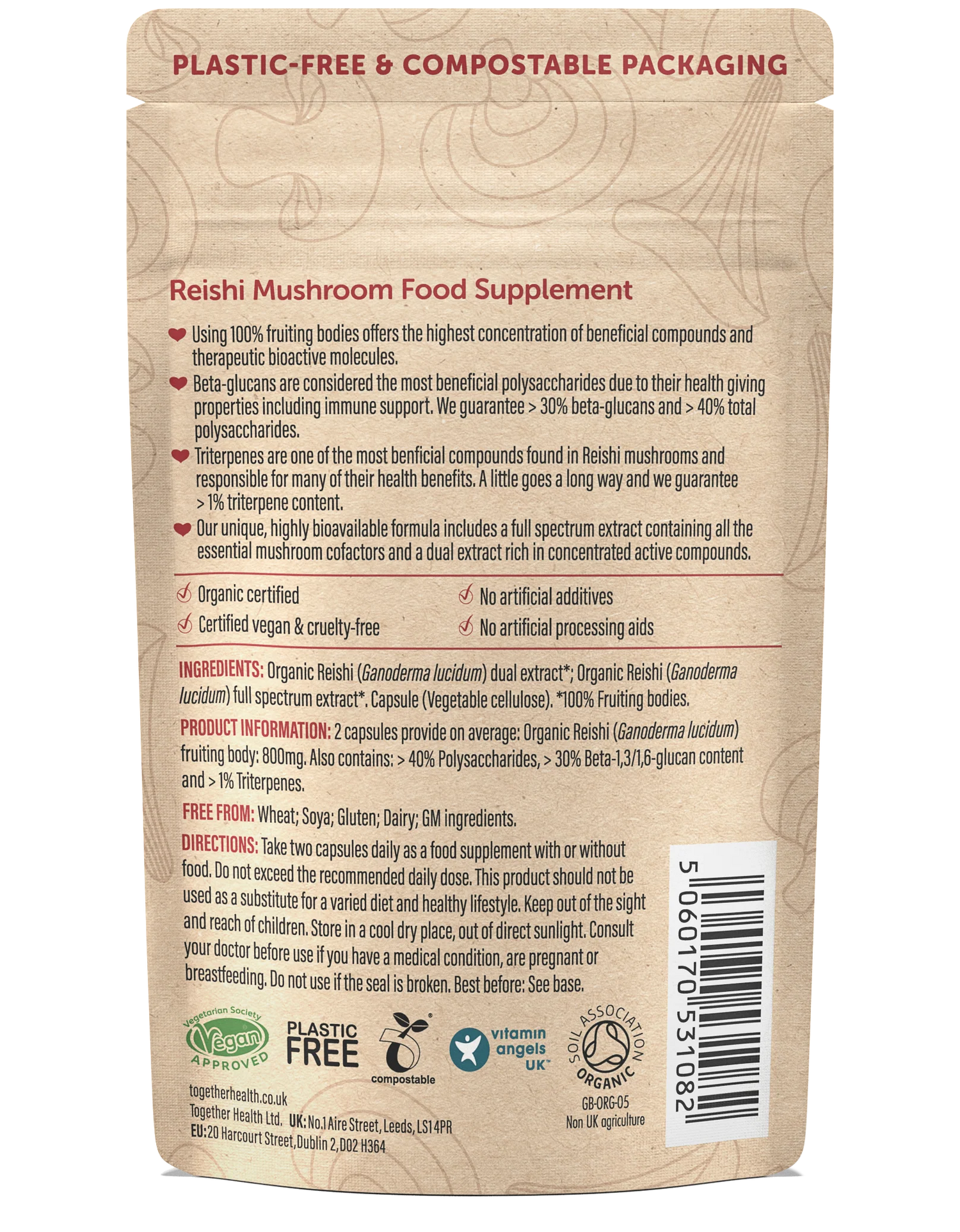 ogether Health Organic Reishi – Dual Extract – 60 Capsules