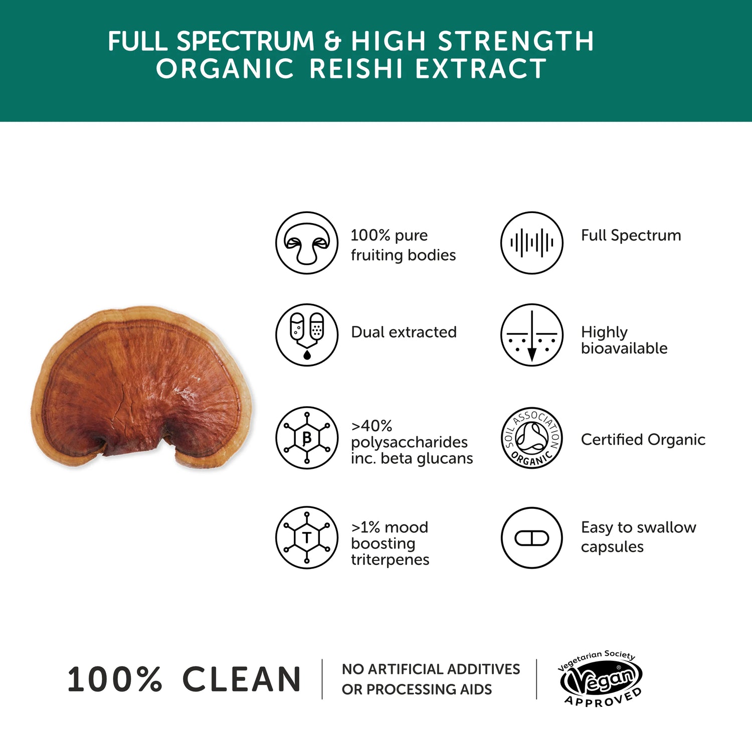 ogether Health Organic Reishi – Dual Extract – 60 Capsules
