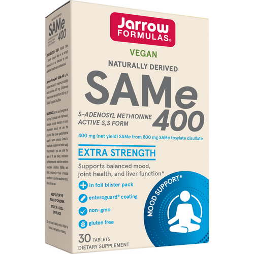Front Image: Jarrow Formulas SAMe 400mg tablets box 30 count