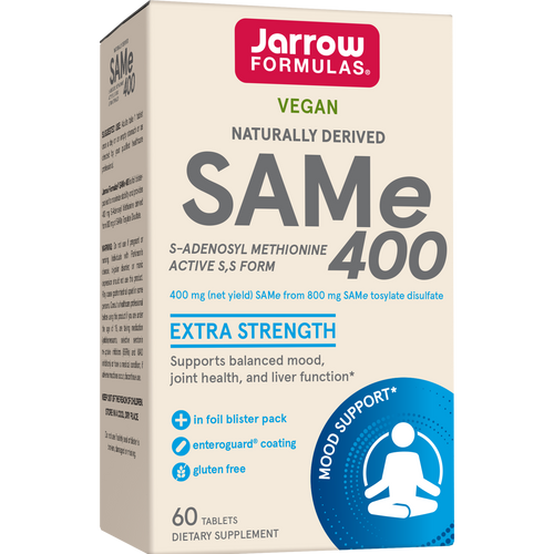 Front Image: Jarrow Formulas SAMe 400mg tablets bottle 60 count