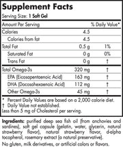 Supplement Facts panel for Nordic Naturals children's omega-3 fish oil supplement.