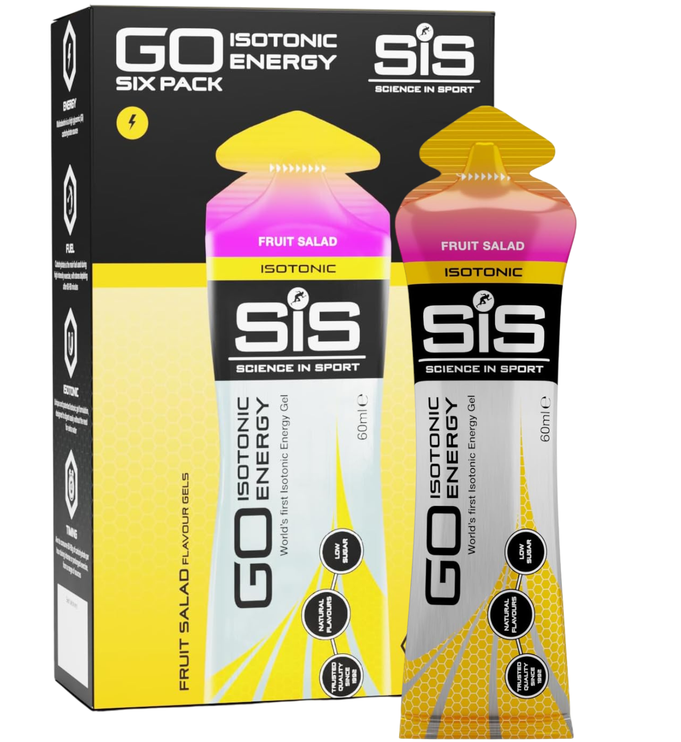 SIS Science in Sport GO Isotonic Energy Gel Fruit Salad, 6-pack.