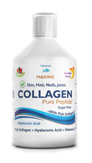 Front image: Swedish Nutra marine collagen peptide liquid berry flavour 500ml bottle