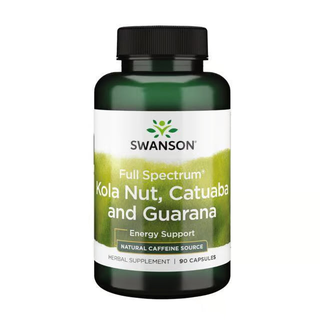 Swanson Full Spectrum Kola Nut, Catuaba and Guarana supplement bottle on a white background