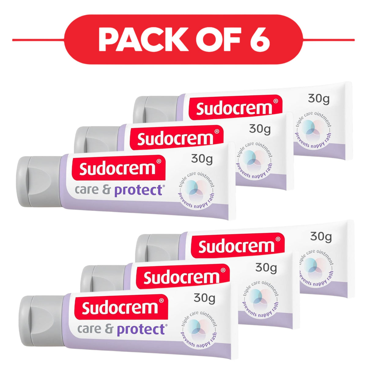 Sudocrem Care & Protect Nappy Cream 30g Pack of 6
