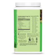 ack of Sunwarrior brown rice protein powder showing ingredient list.