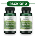 Swanson 100% Biologische Spirulina 180 Vegan Tabletten Set van 2