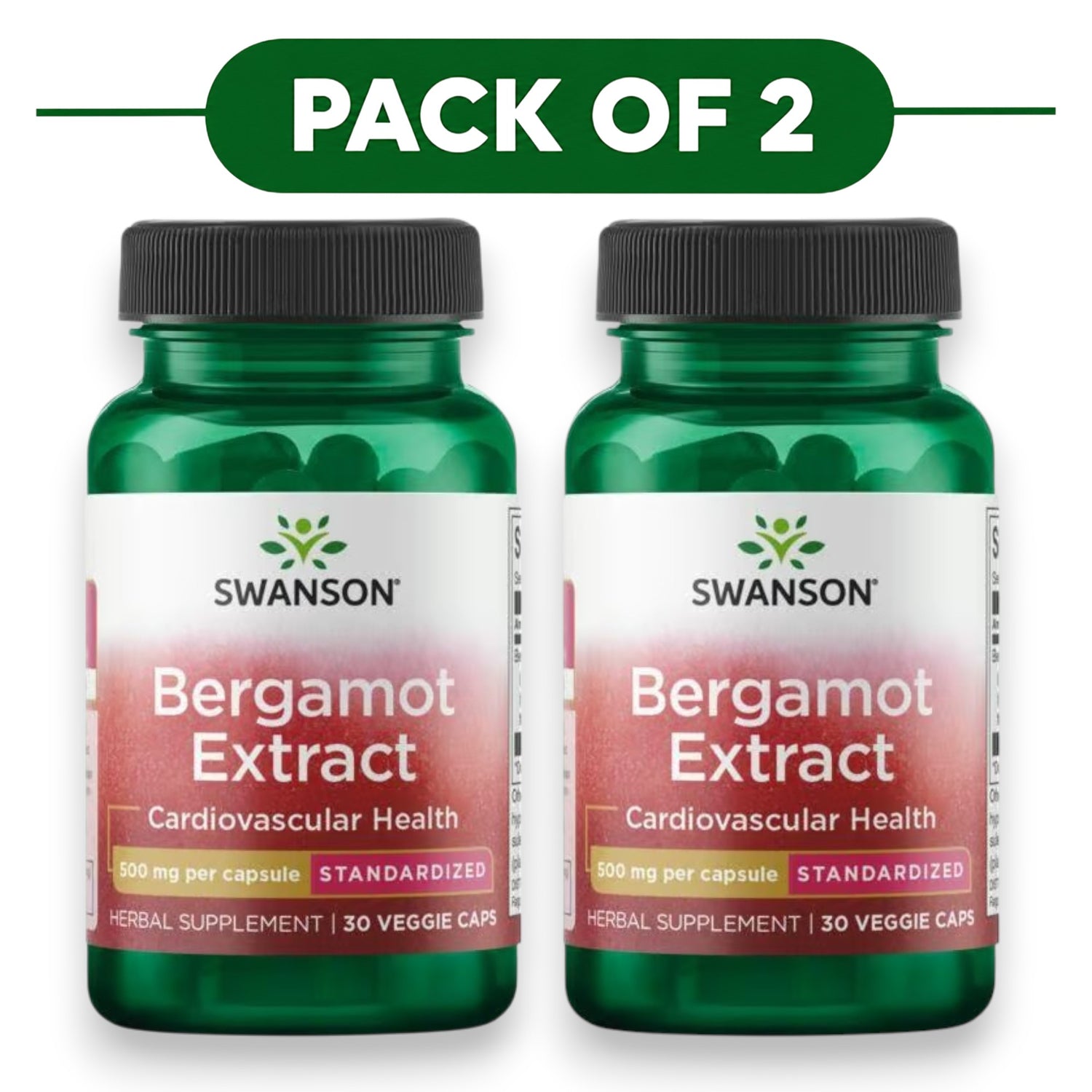 Swanson Bergamot Extract 500mg 30 Veggie Capsules Pack of 2