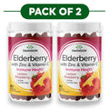 Swanson Vlierbes met Zink & Vitamine C Citroen Framboos 60 Gummies Set van 2