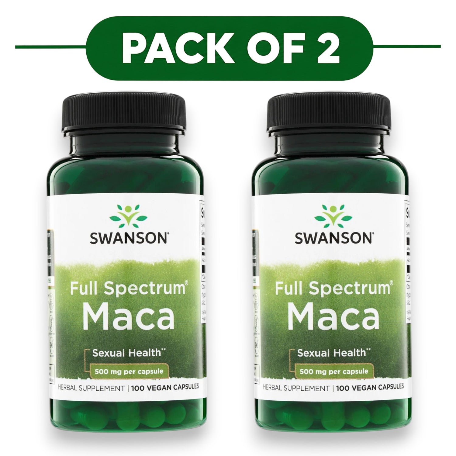 Swanson Full Spectrum Maca Root 100 Vegan Capsules Pack of 2