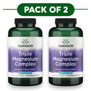 Swanson Triple Magnesium Complex 400mg 300 Vegan Capsules Pack of 2