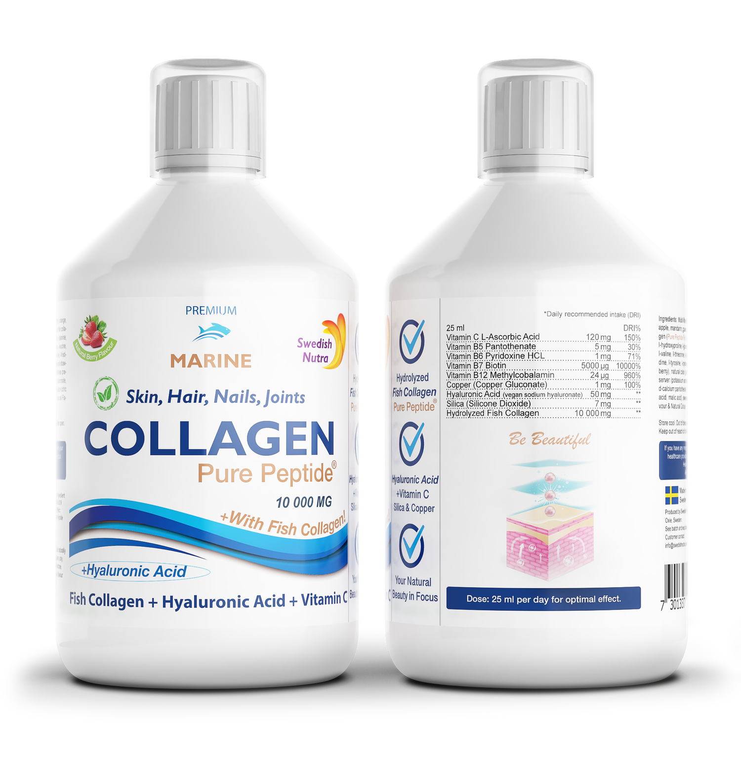 Swedish Nutra Marine Collagen 10000mg Liquid Berry 500ml