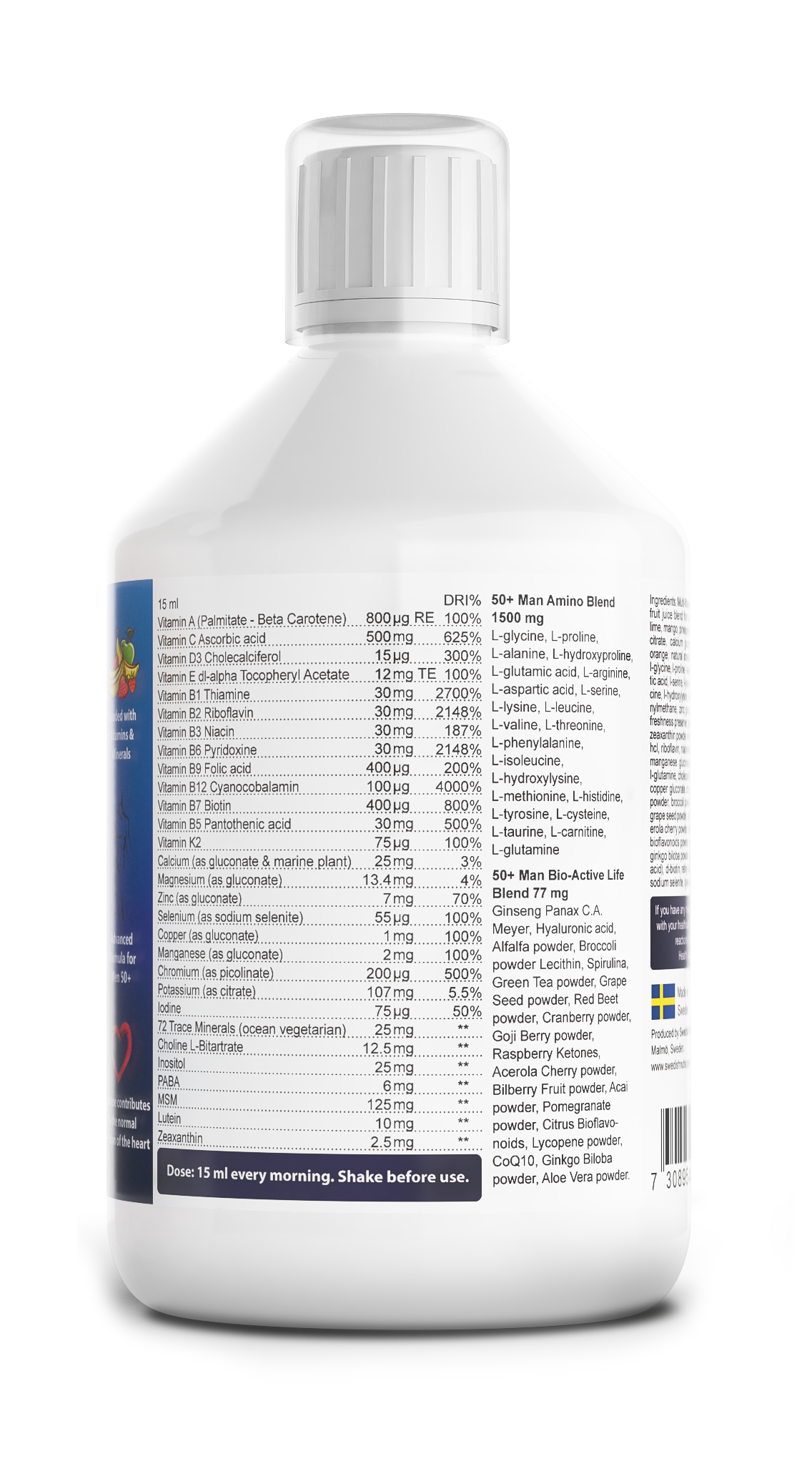 Swedish Nutra Men 50+ Multivitamin Liquid Orange 500ml