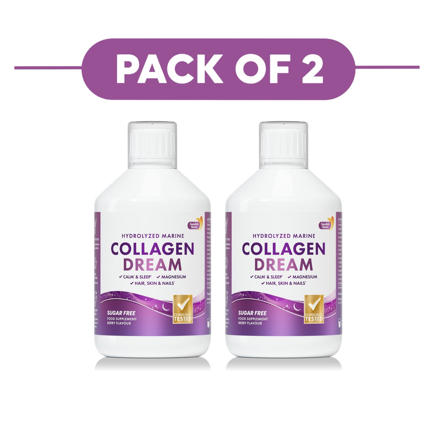 Swedish Nutra Collagen Dream Liquid Berry 500ml Pack of 2