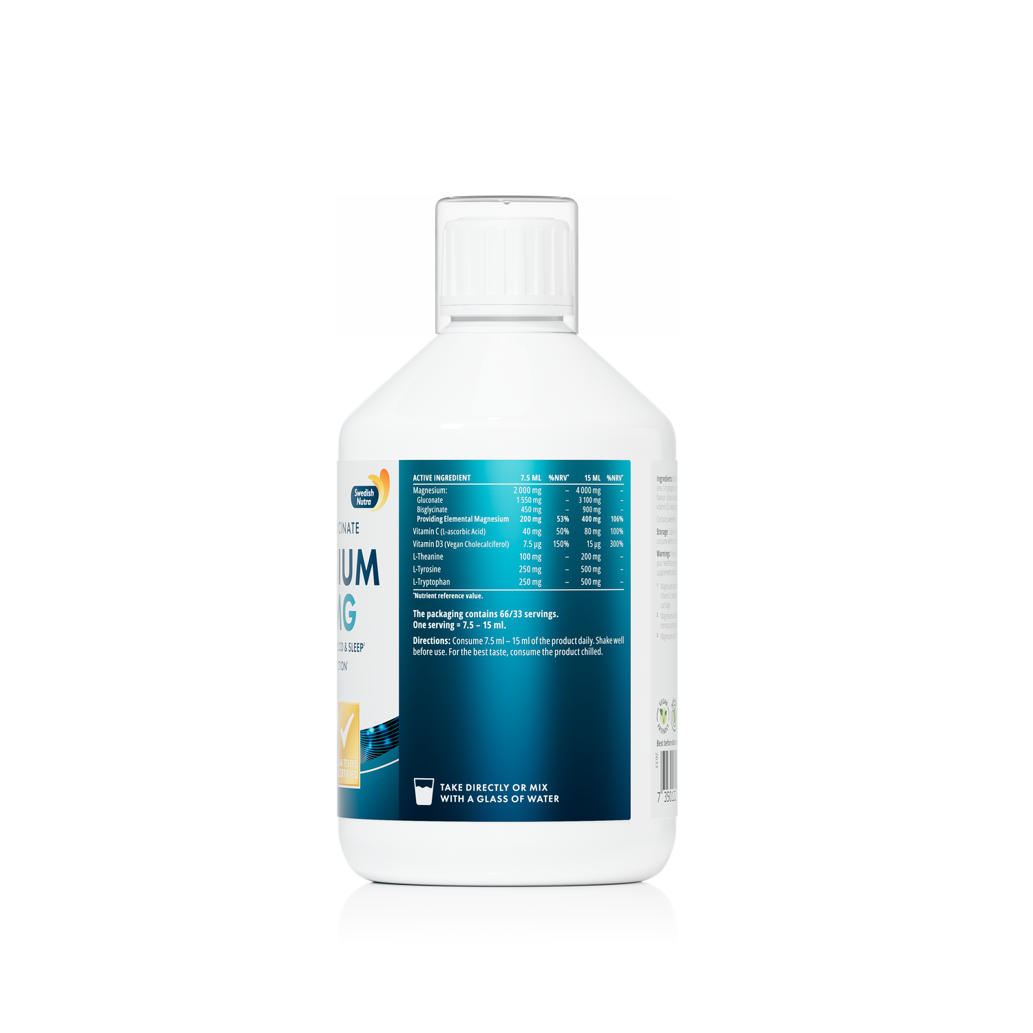 Swedish Nutra Magnesium 4000mg Liquid Orange 500ml