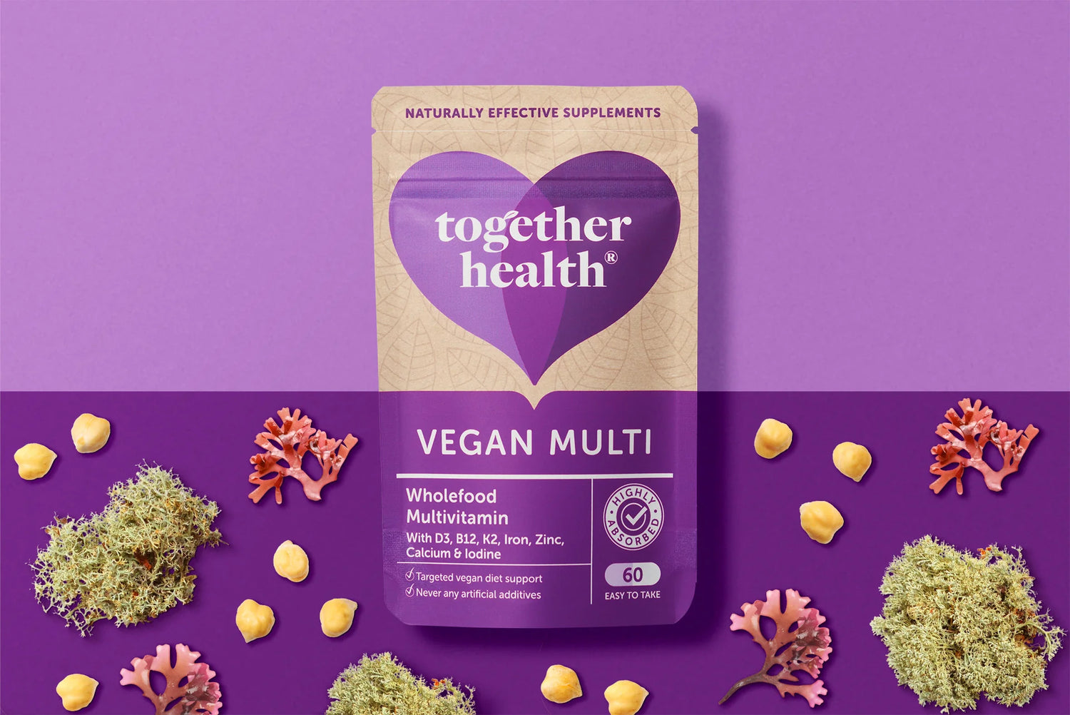 Together Health Vegan Multivitamine met B12, IJzer, D3, K2 - 60 Capsules