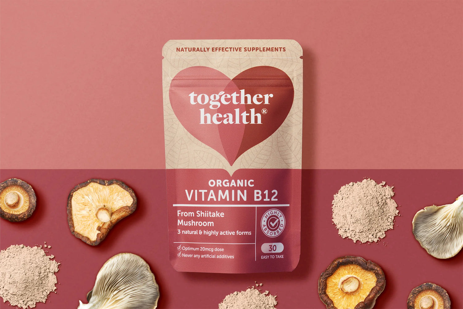 Together Health Biologische Vitamine B12 uit Paddenstoelen - 20 mcg, 30 Capsules