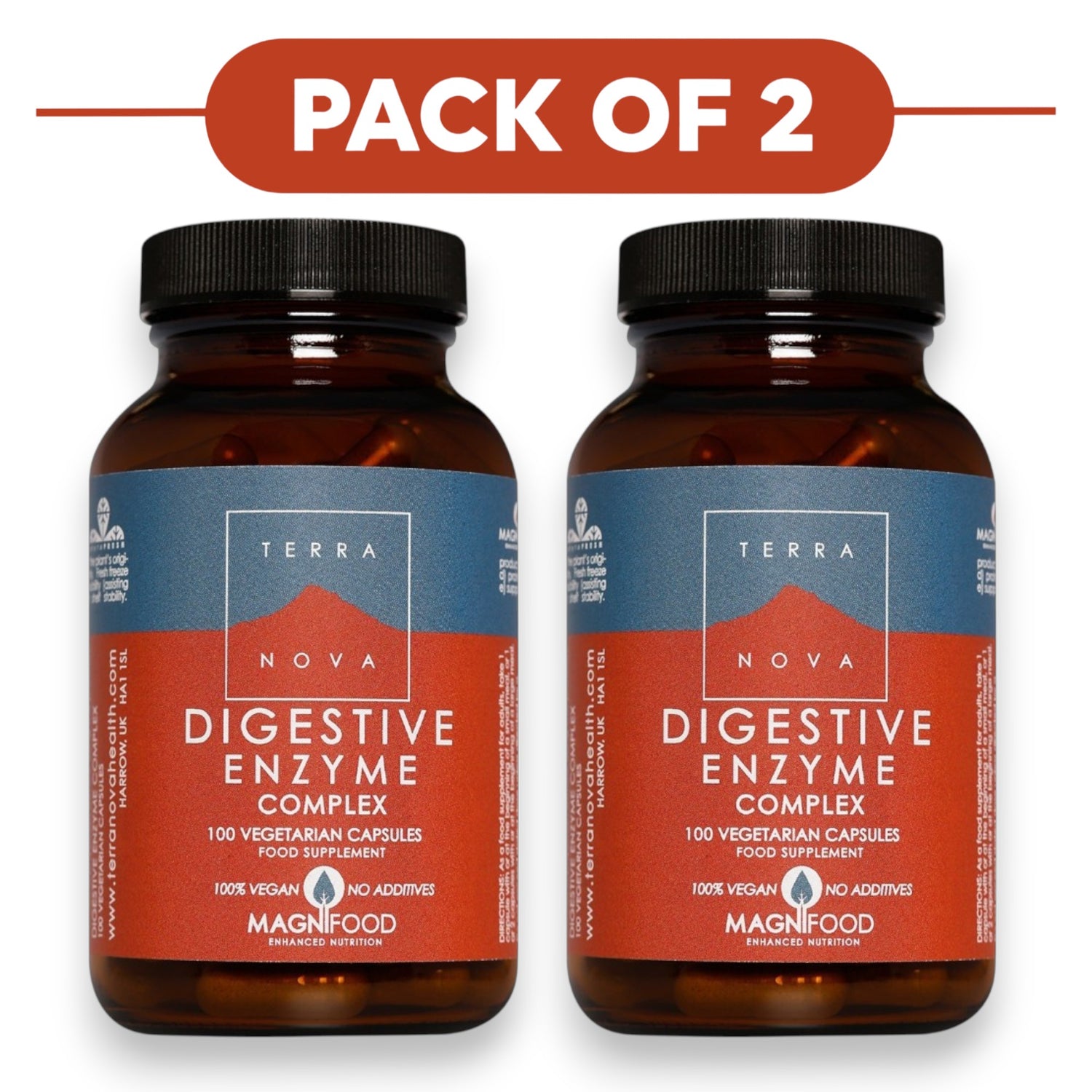 Terranova Digestive Enzyme Complex 100 Vegetarian Capsules Pack of 2