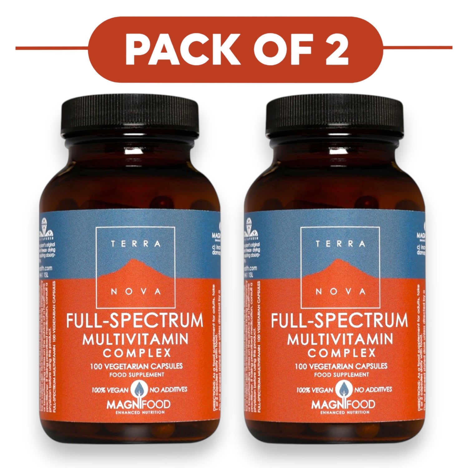 Terranova Full-Spectrum Multivitamin Complex 100 Vegetarian Capsules Pack of 2
