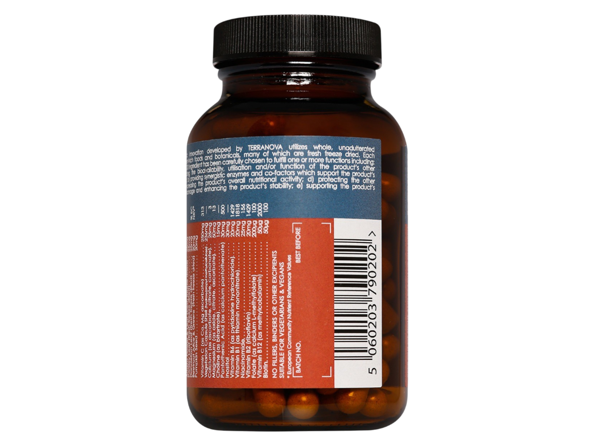 Barcode image: Terranova B-Complex with Vitamin C barcode product vegan capsules 100 count