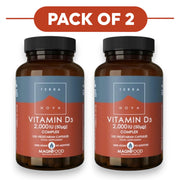 Terranova Vitamin D3 2,000IU Complex 100 Vegetarian Capsules Pack of 2