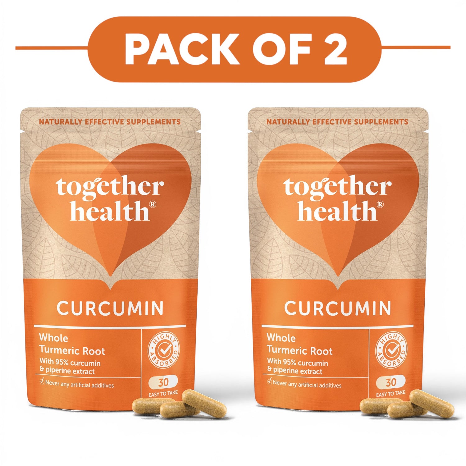Together Health Curcumin Whole Turmeric Root 30 Capsules Pack of 2