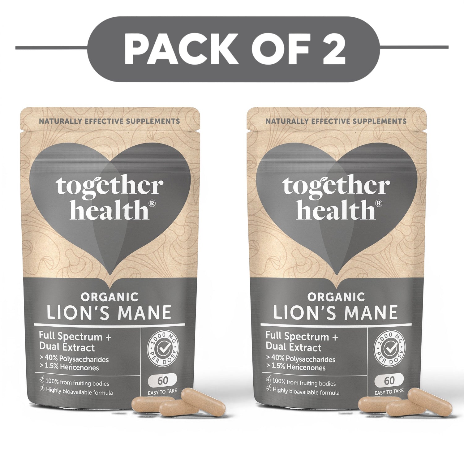 Together Health Organic Lion's Mane 1000mg 60 Capsules Pack of 2