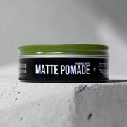 Uppercut Deluxe Matte Pomade 100g jar medium hold matte styling product side packaging