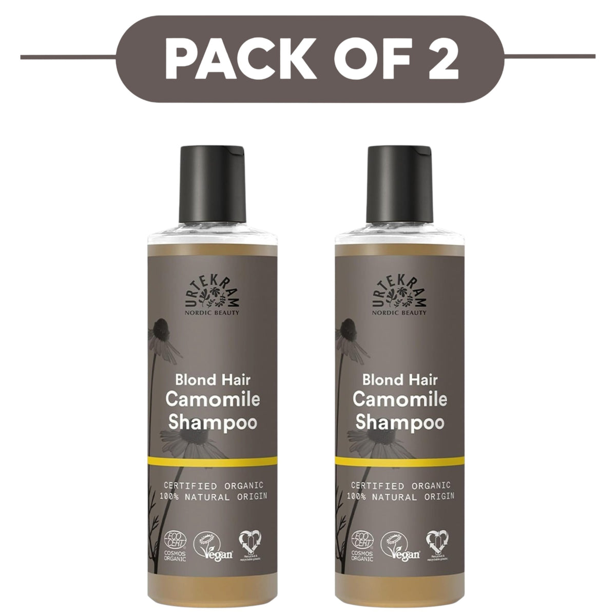 Urtekram Blond Hair Camomile Shampoo 250ml Pack of 2