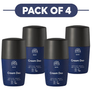 Urtekram Men Cream Deodorant Roll On 50ml Pack of 4