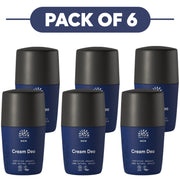Urtekram Men Cream Deodorant Roll On 50ml Pack of 6