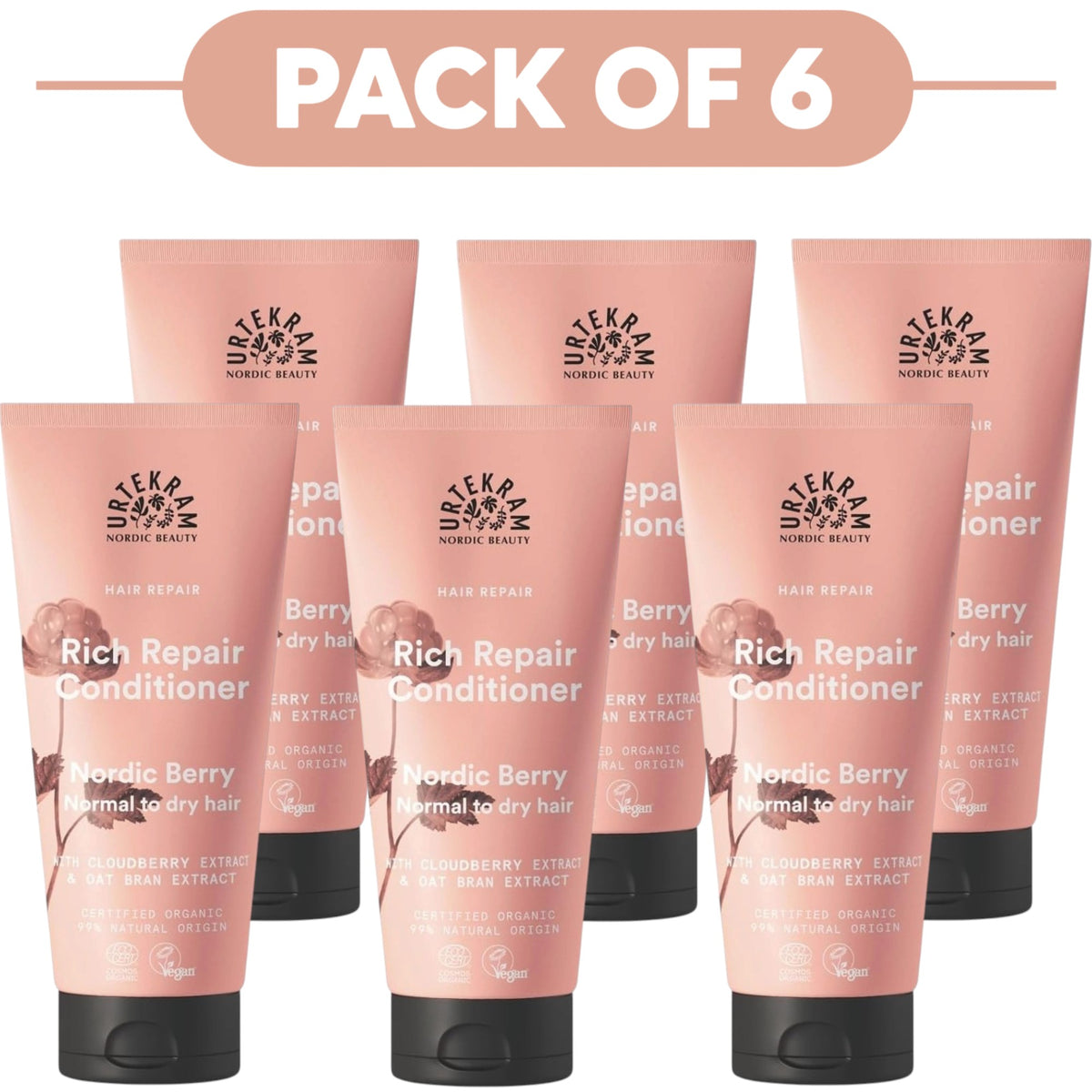Urtekram Nordic Berry Rich Repair Conditioner 180ml Pack of 6