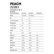 Vitamin Well Zero Peach Vitamin Drink, plastic bottle packaging, Peach flavour, 12 x 500ml, ingredients and nutrition information