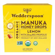 Wedderspoon Organic Manuka Honey Drops with Propolis box, 60 count.