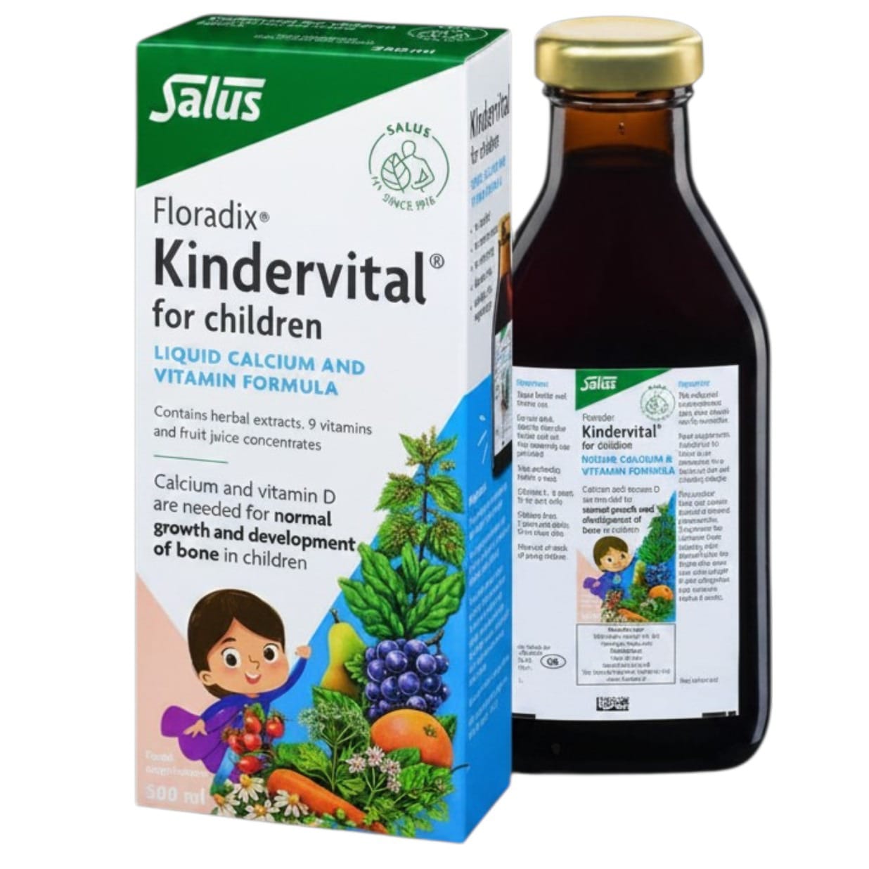 Floradix Kindervital for Children Liquid Calcium & Vitamin Formula 500ml 