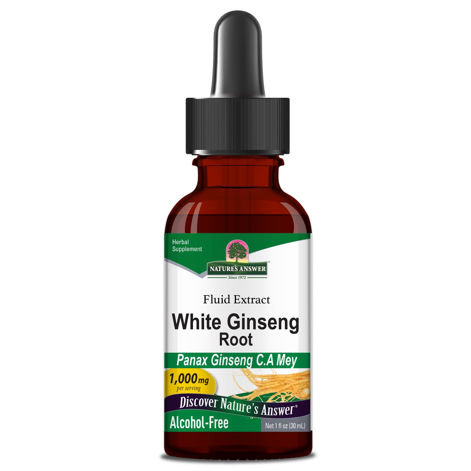 Nature’s Answer White Ginseng Root Liquid Extract 30ml front label bottle