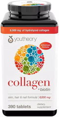 Youtheory Collageen + Biotine – 390 Tabletten