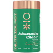 Nutriburst Ashwagandha KSM-66 Gummies bottle, tropical flavour, 60 count.