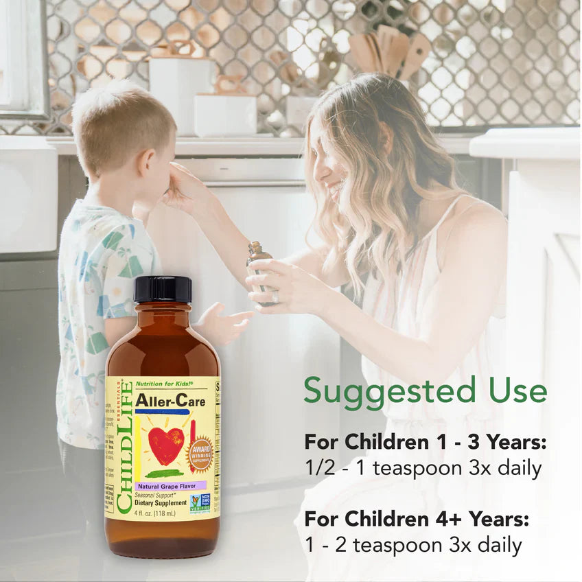 ChildLife Essentials Aller-Care usage instructions kids liquid grape 118ml