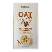 Front image: OstroVit Oat My Day oatmeal apple cinnamon flavour pouch 200g