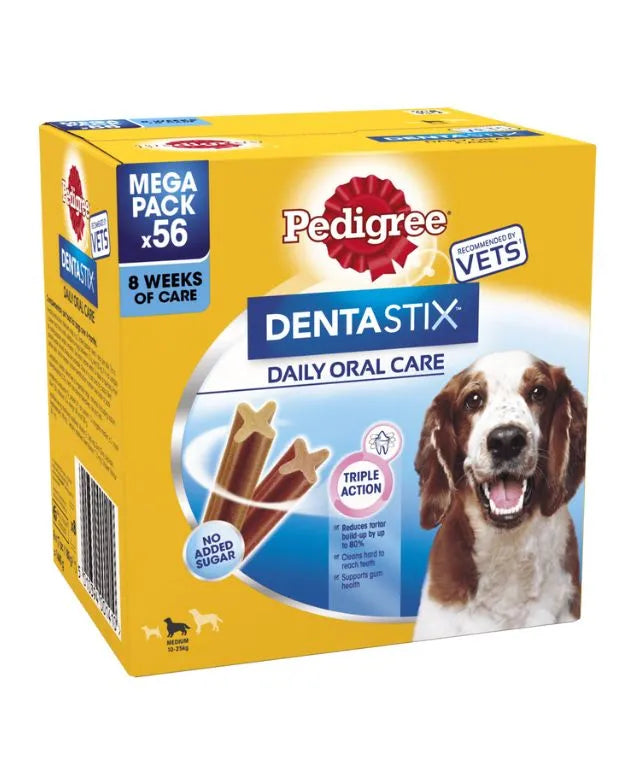 Pedigree Dentastix dog dental chew sticks medium dogs barcode packaging 56 sticks