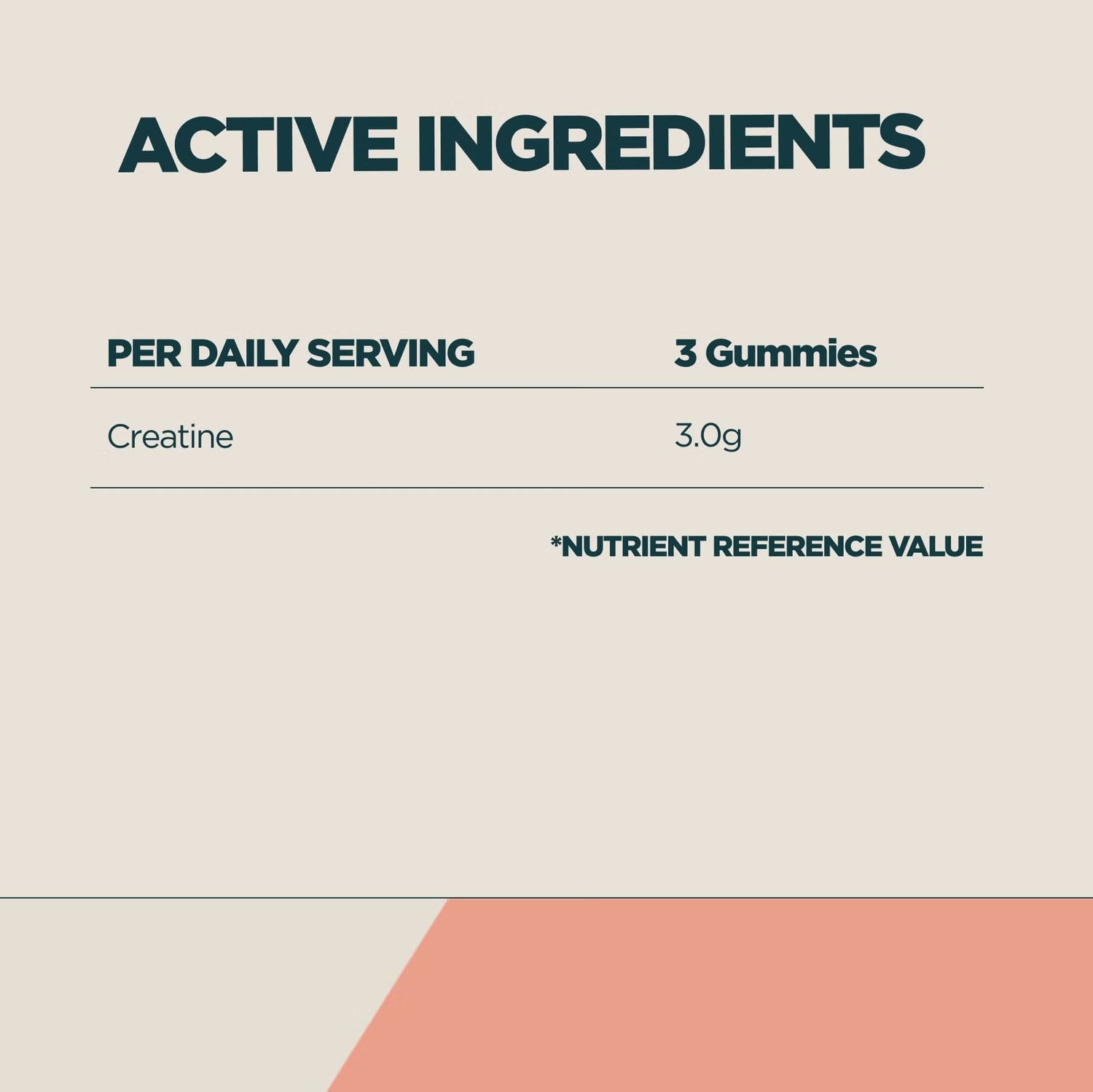 Supplement facts & ingredients image: MyProtein Creatine Gummies supplement facts and ingredients 180 count