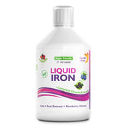 Front image: Swedish Nutra Liquid Iron supplement berry flavour 500ml bottle