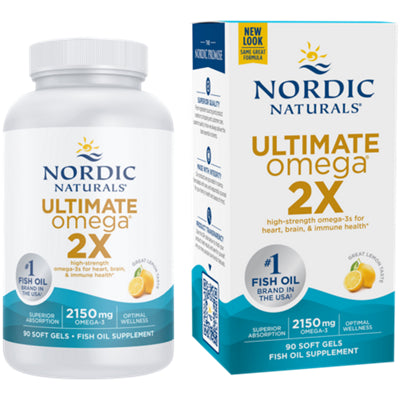 Nordic Naturals Ultimate Omega 2X 2150mg Lemon 90 Soft Gels Pack of 2