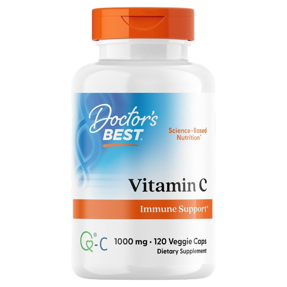 Doctor's Best Vitamin C 1000mg, bottle packaging, unflavoured, 1000mg, 120 veggie capsules