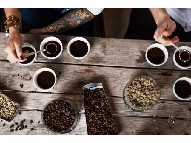Zoégas Skånerost dark roast ground filter coffee 450g prepared filter coffee cup lifestyle