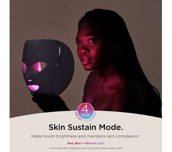Shark CryoGlow LED Light Therapy Mask, universal-size Lilac Chill mask, 1 mask, at-home facial skincare use