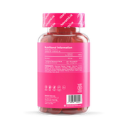 Novomins Folic Acid Gummies 400mcg Peach 90 Count ingredients nutritional label with barcode